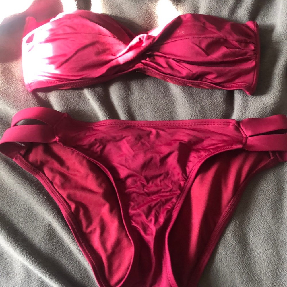 Full bikini set-red wine colored